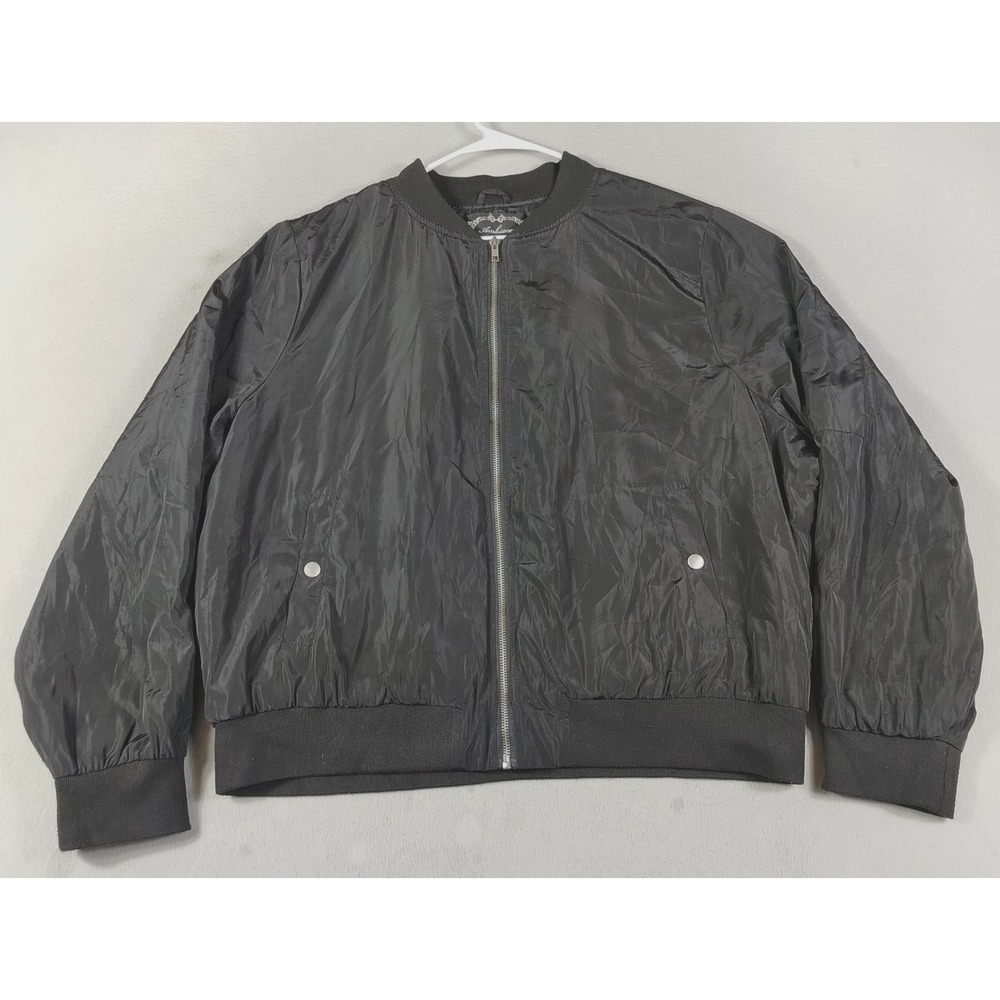 Ambiance Bomber Jacket Womens 3XL Black Quilted Full Zip 6B720XL Cozy Warm